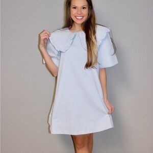 NWT MABLE Light Blue Ruffle Collar Dress size medium